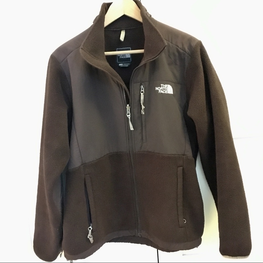 Brown north face fleece jacket